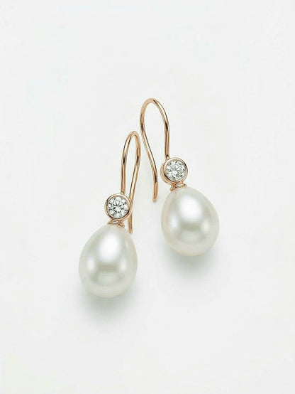 PÄRLÖRHÄNGEN MED DIAMANT